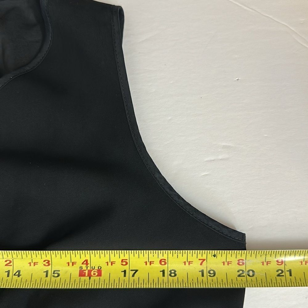 LAFAYETTE 148 Black Sheath Dress Sleeveless Front Zip Closure Size 16 - Picture 12 of 13